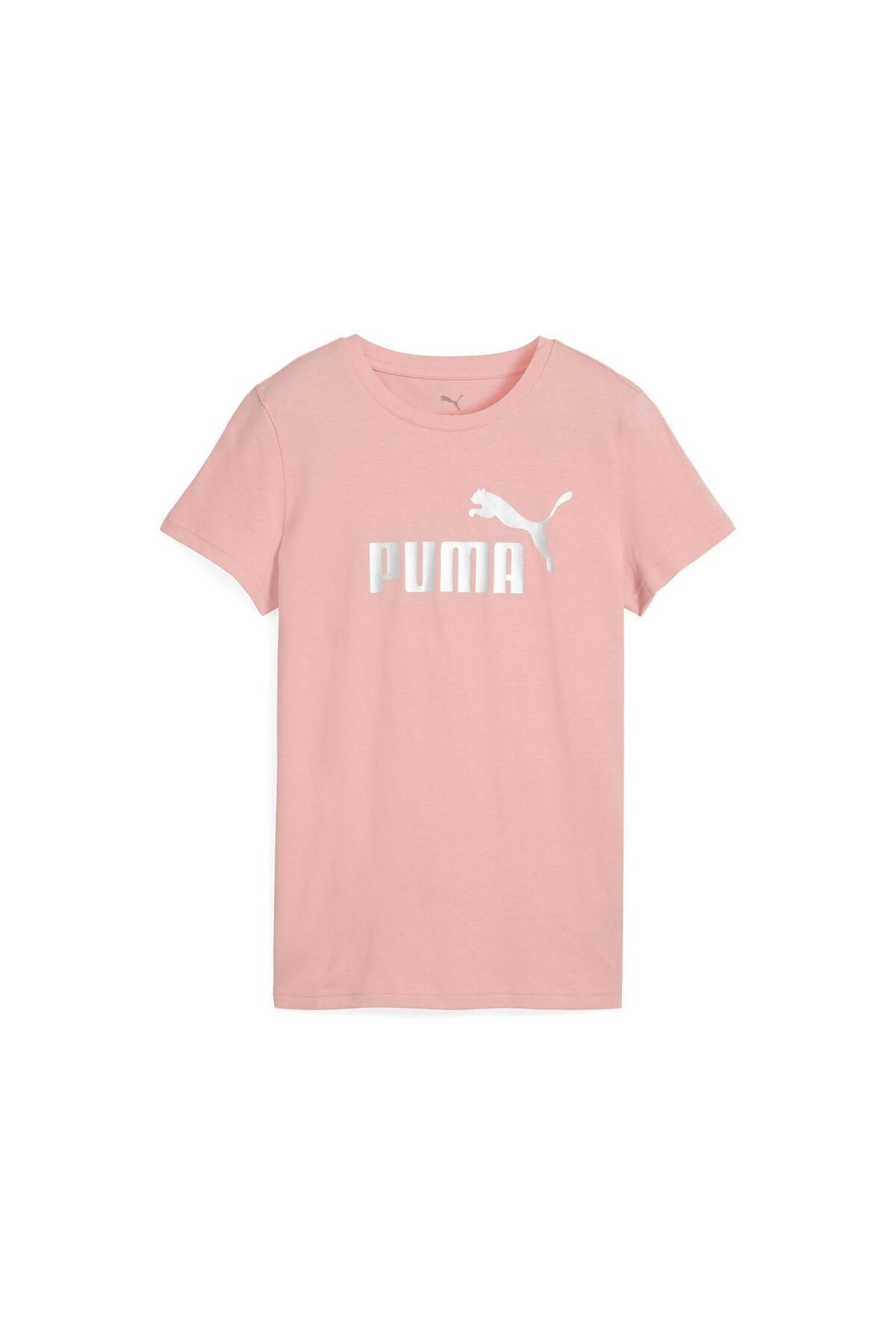 Puma 63153618 METALLIC No. 1 Logo Tee Pembe T-Shirt