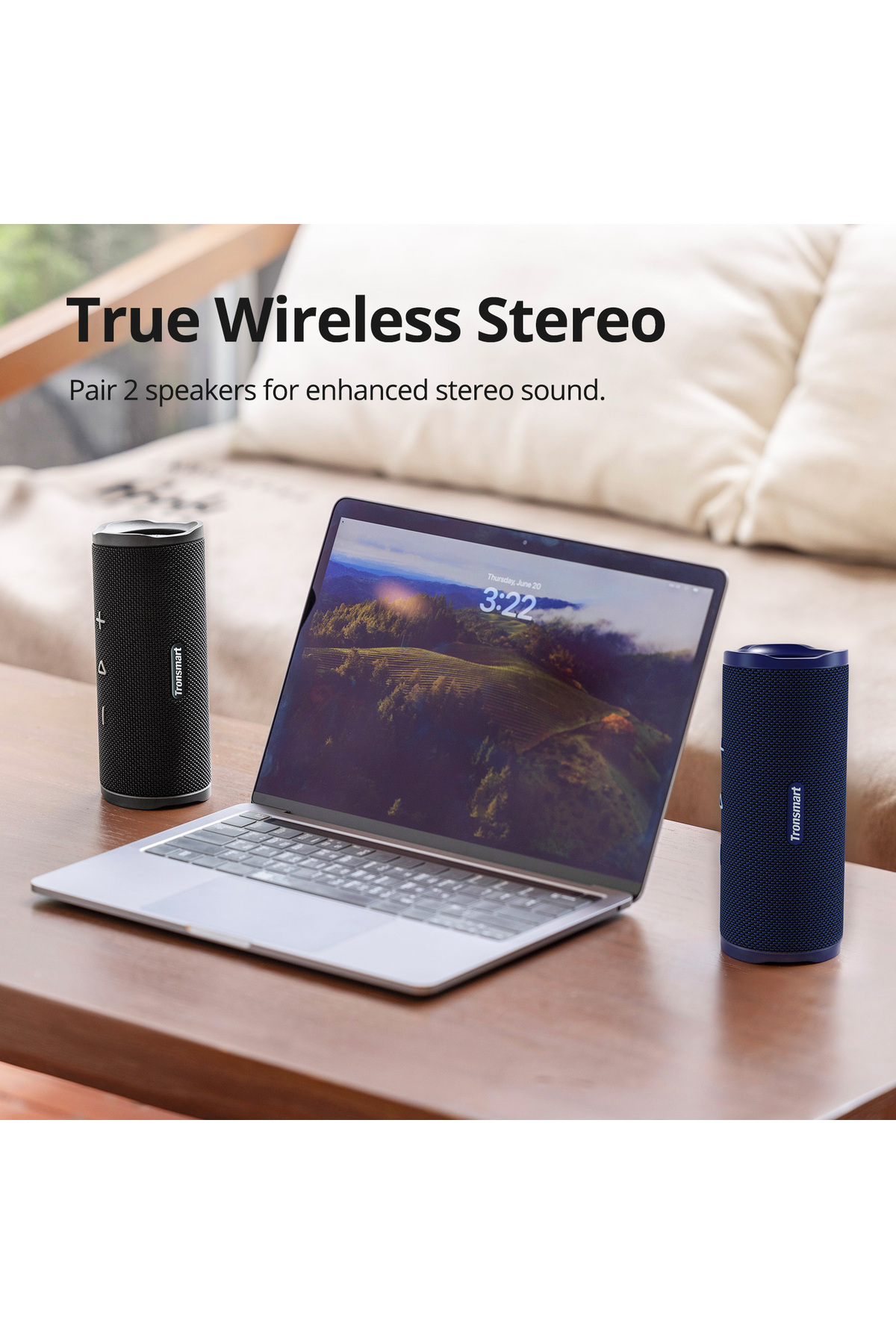 Tronsmart-ترونسمارت ميرتون سي 3: 24 واط، مقاوم للماء IPX7، سماعة بلوتوث محمولة مع وقت تشغيل 12 ساعة، لون أسود 5