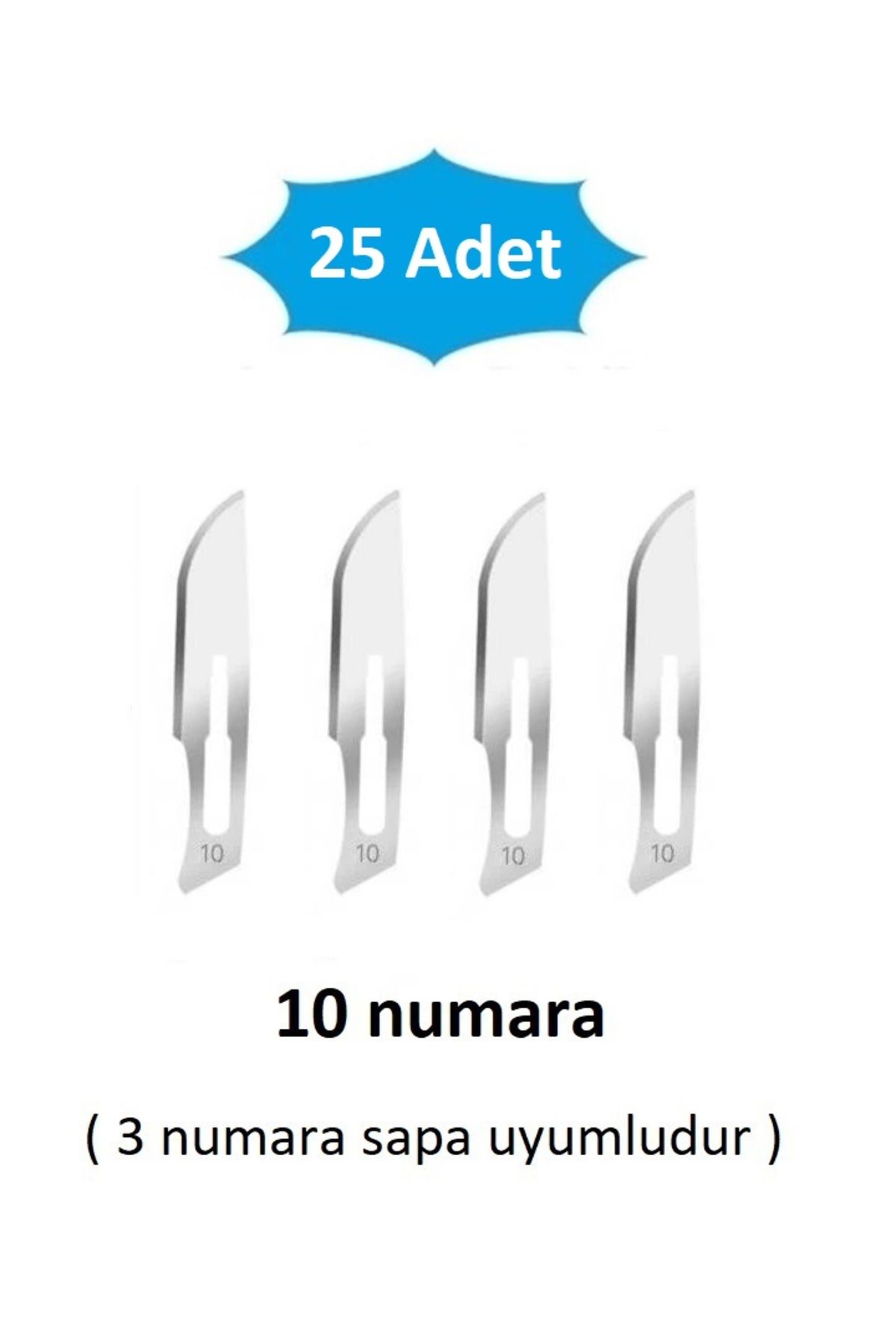 QBR Home 25li paket 10 numara Ahşap Heykel Oyma Sanat Yedek Bıçağı. Geçirmeli Tip ( 3 numara sapa uyumlu )