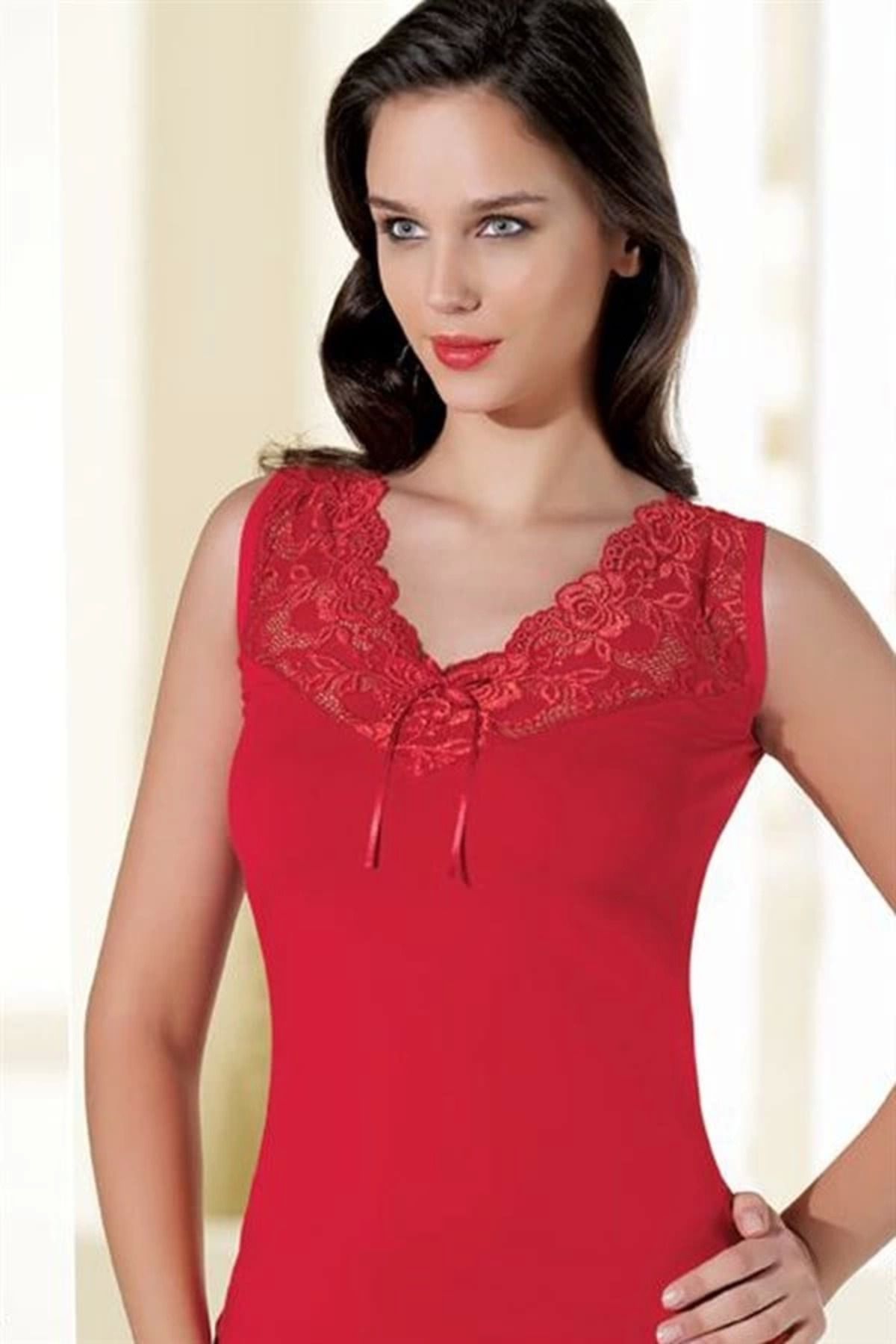 Moda Şahsenem Şahinler Dantelli V Yaka Atlet B398