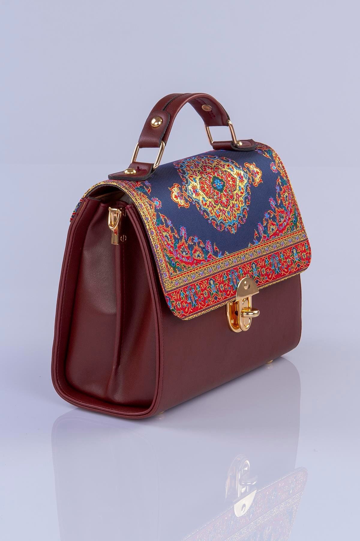 MODA Etnik Bohem Desenli Dokuma Kadın Omuz Ve El Çantası