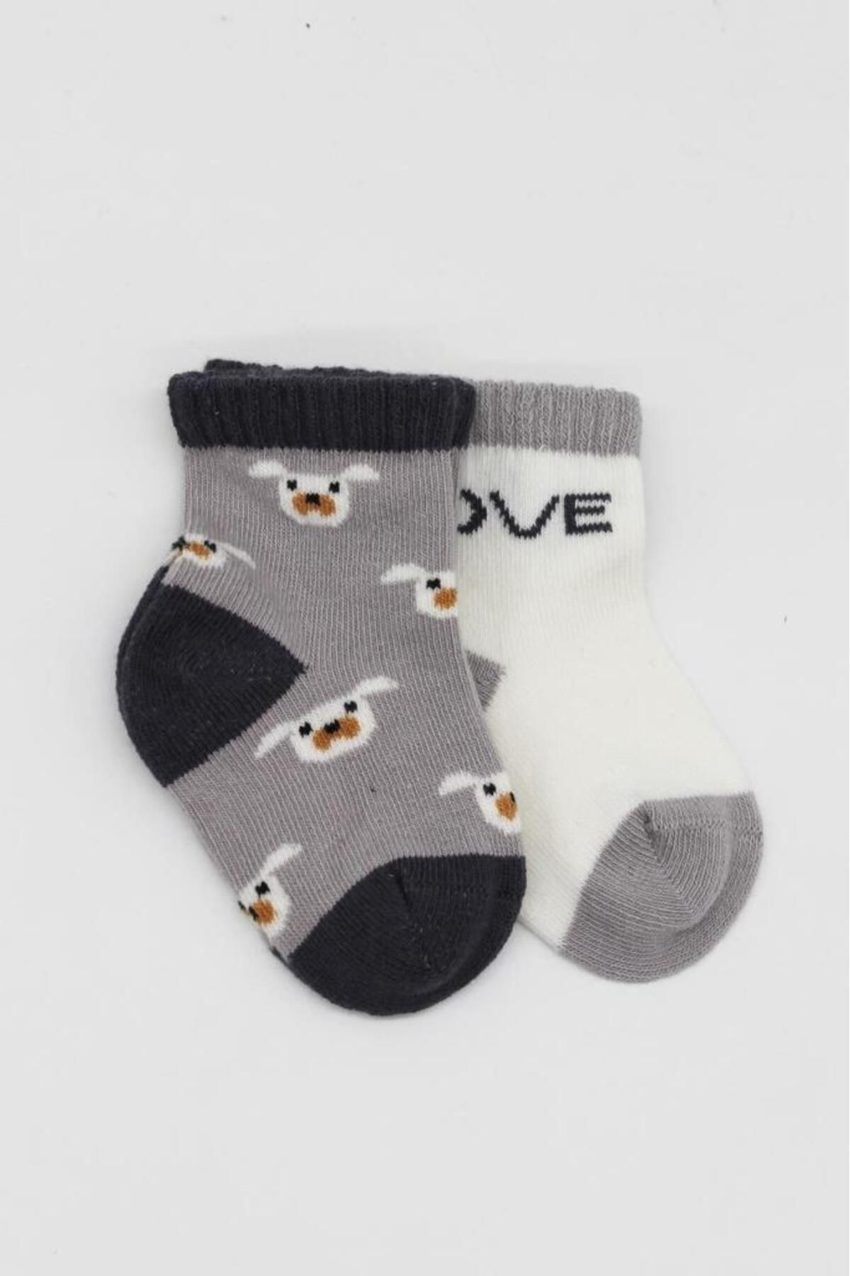 NW NessiWorld Nessiworld Bistyle Love Dog Penye Soket Çorap 2'Li BS10118 Gri