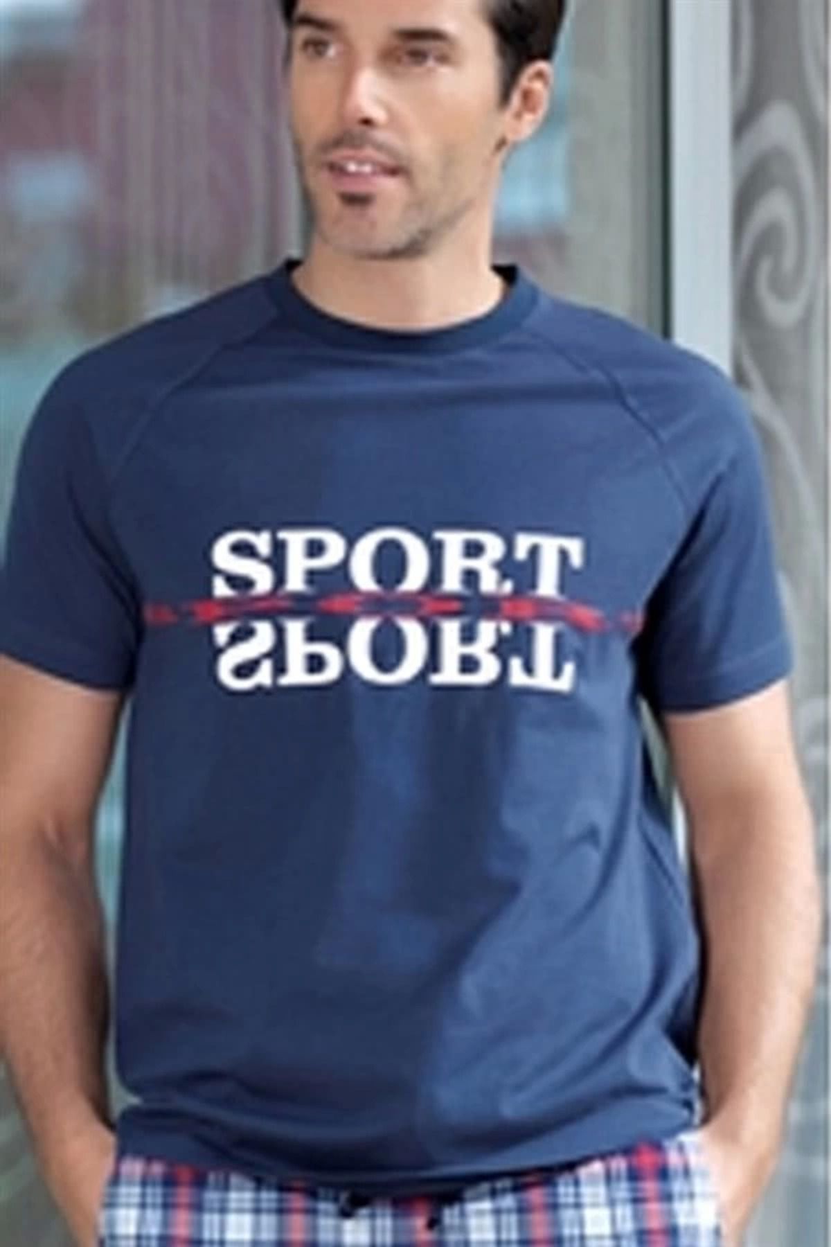 Moda Şahsenem Erkek Ekoseli Kısa Kollu Pijama Takımı 21396