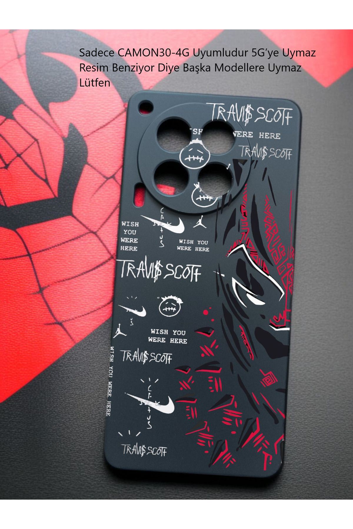 Kılıforyum Tecno Camon 30 4G Kılıf İçi Kadife Baskılı Kılıf 5G ye Uymaz