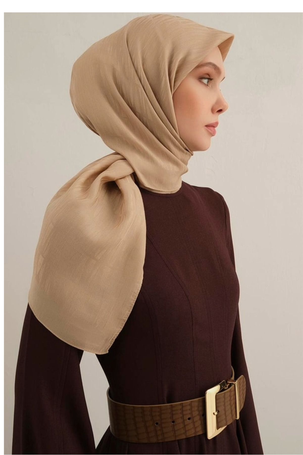 Armine Lyocell Eşarp 3-04 Krem Desenli 47358
