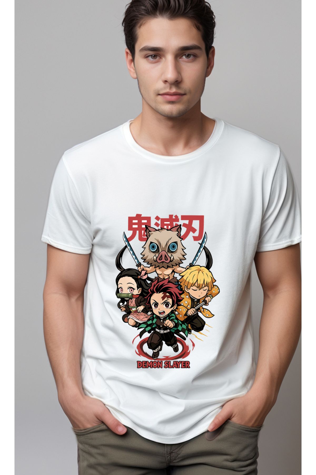petite pati Demon Slayer Baskılı Unisex Tshirt