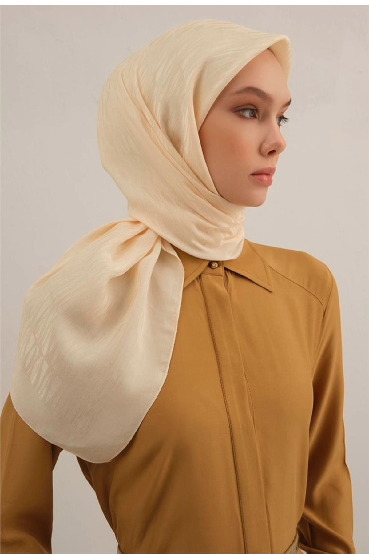 Armine Lyocell Eşarp 3-60 Krem Desenli 47347