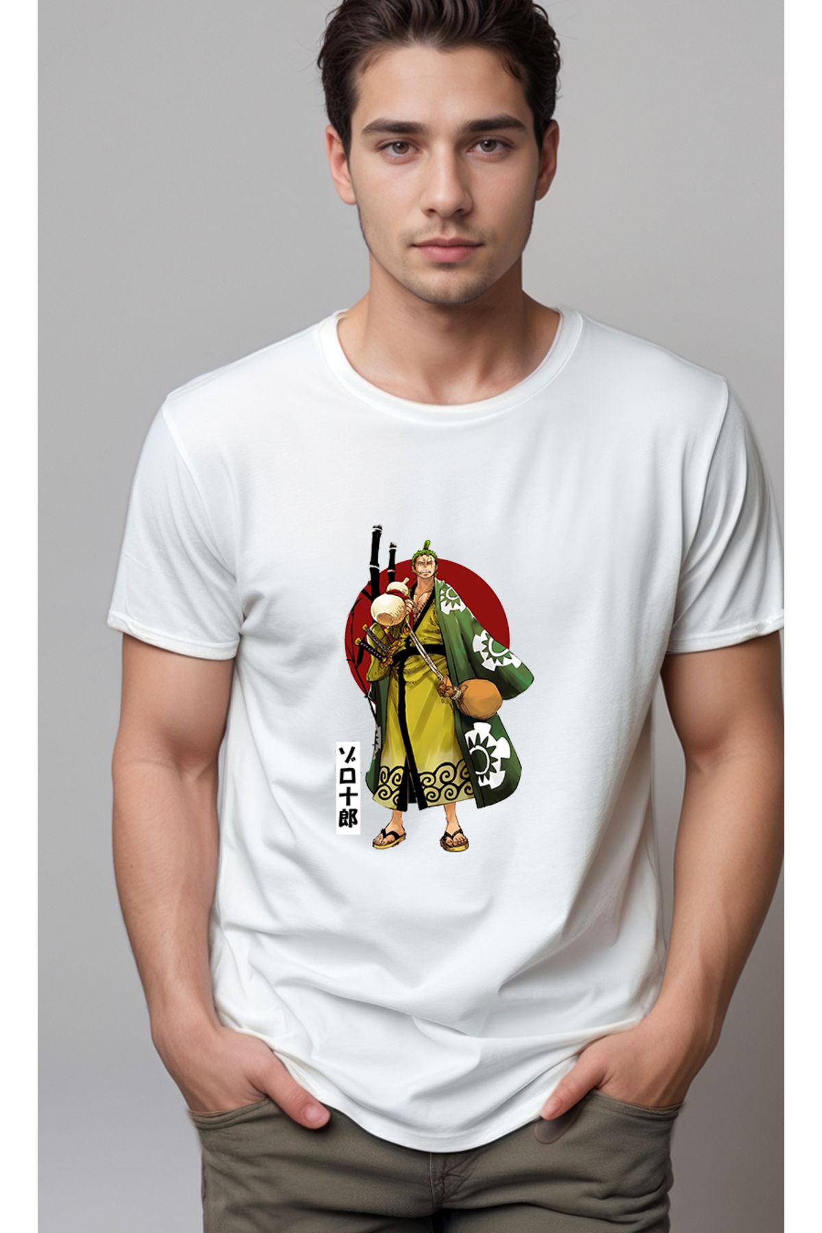 petite pati One Piece Zoro Baskılı Unisex Tshirt