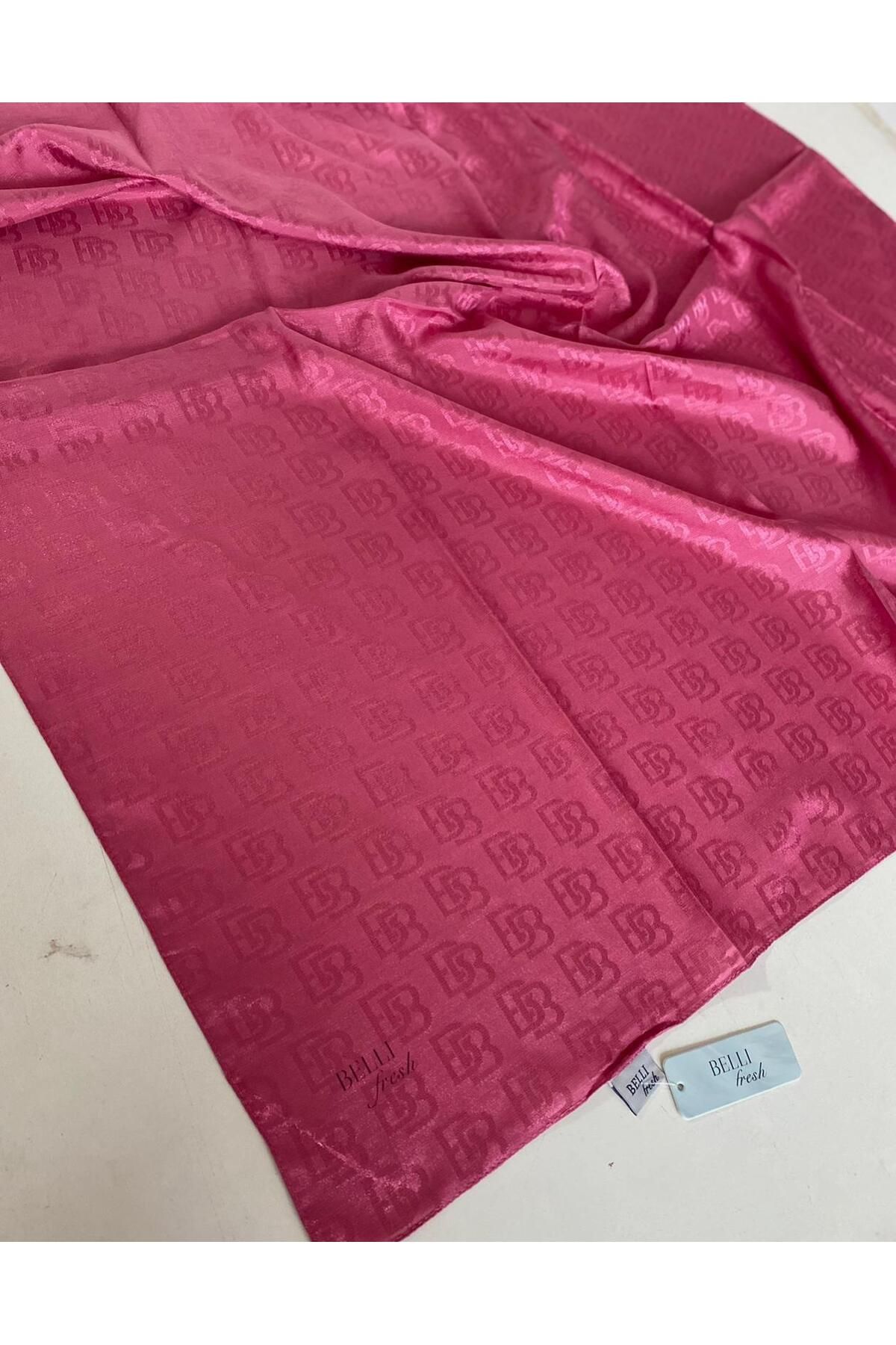 Belli Fresh Monogram Jakarlı Eşarp 1-17 Pembe Desenli