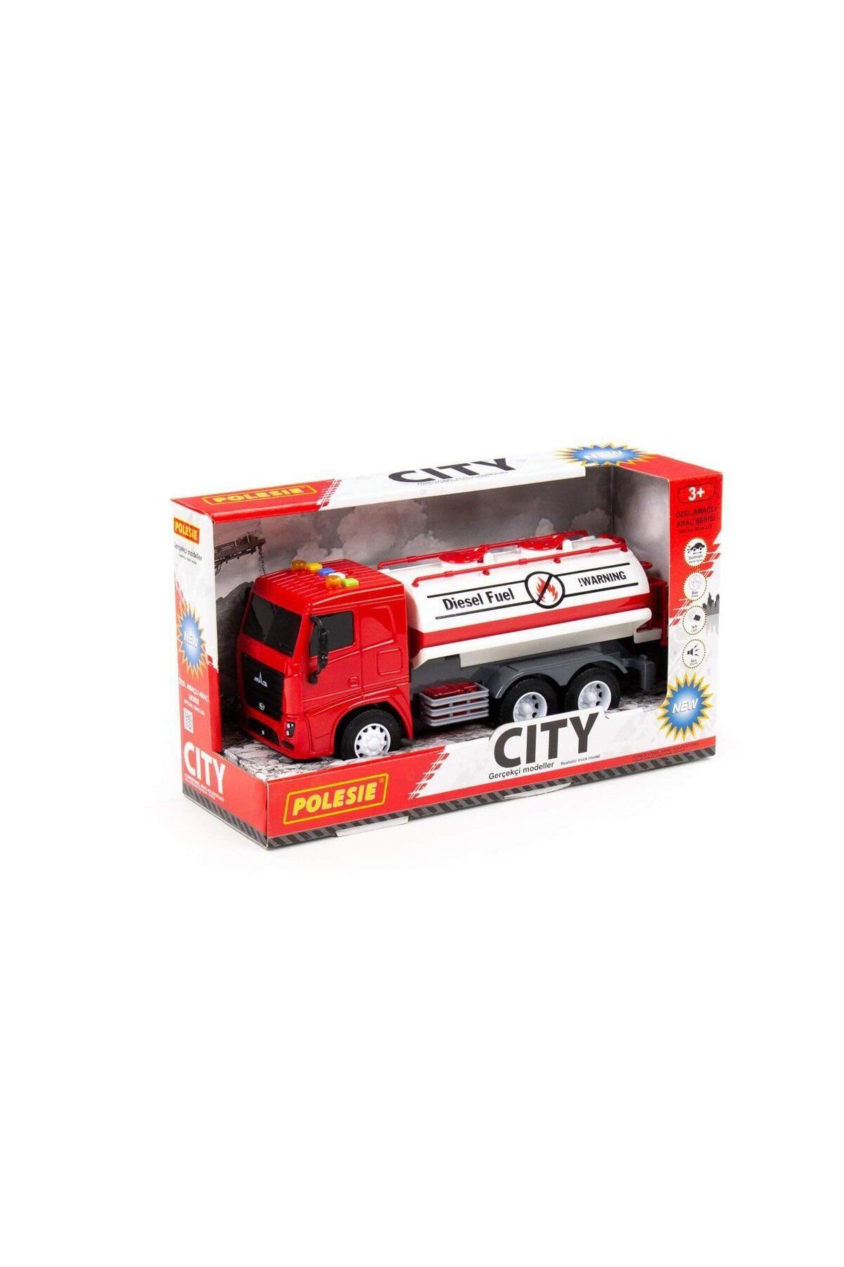 OEM 96296 CİTY-2 Sürtmeli V2 Tanker Işıklı ve Sesli Kırmızı Kabin Kutuda - Polesie