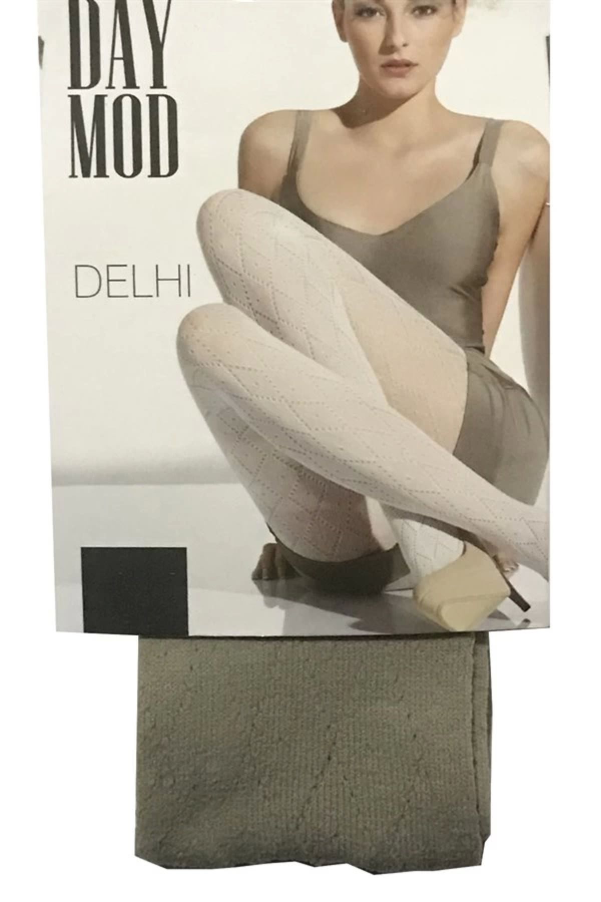 Moda Şahsenem Daymod Kadın Delhi File Desenli Külotlu Çorap