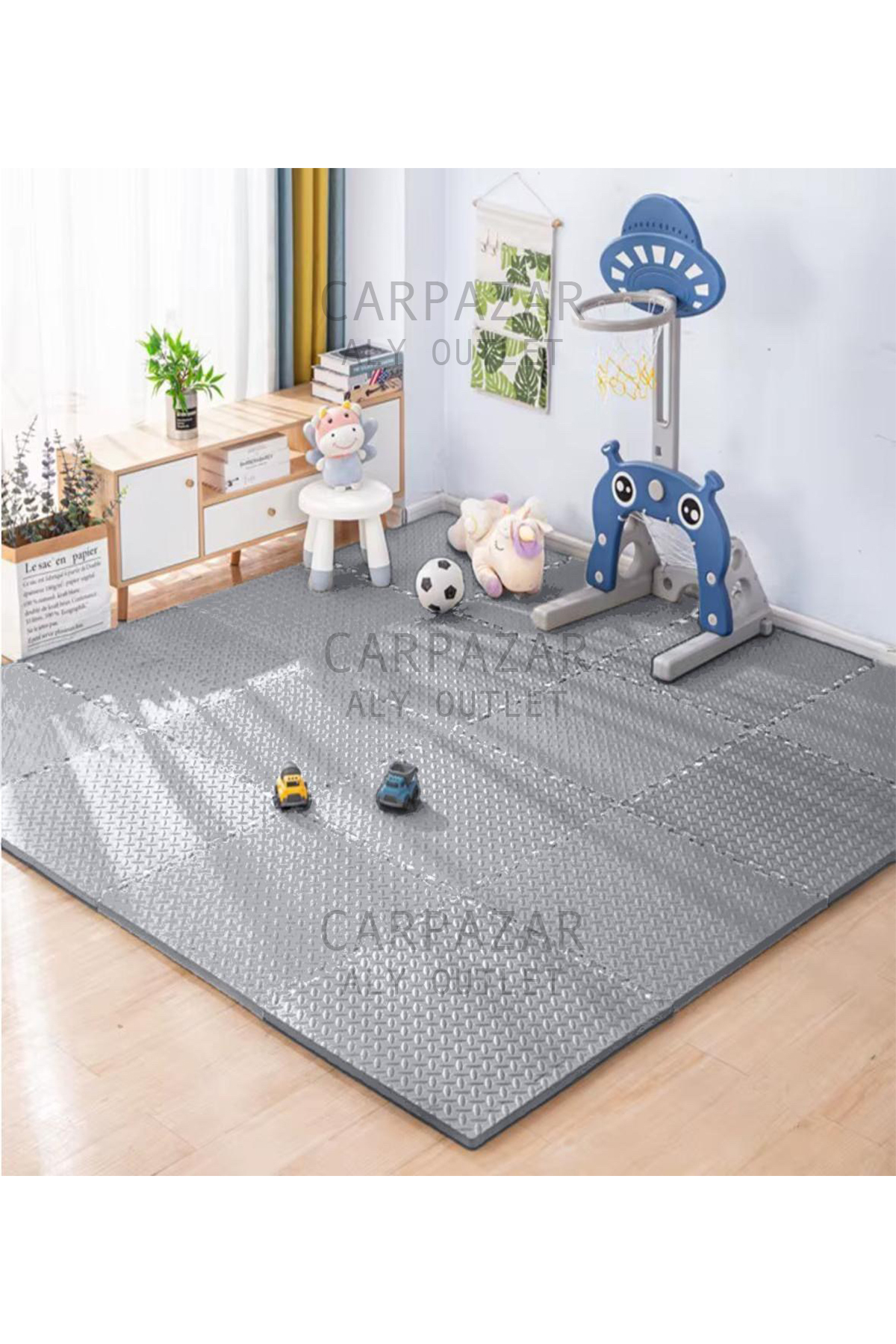 CARPAZAR Tatami Eva Mat Çocuklar Için Köpük Halı Matı Puzzle Geçmeli Oyun Spor Kaymaz Mat 16 Adet 50x50 13mm fotoğrafı 2 (önizleme)