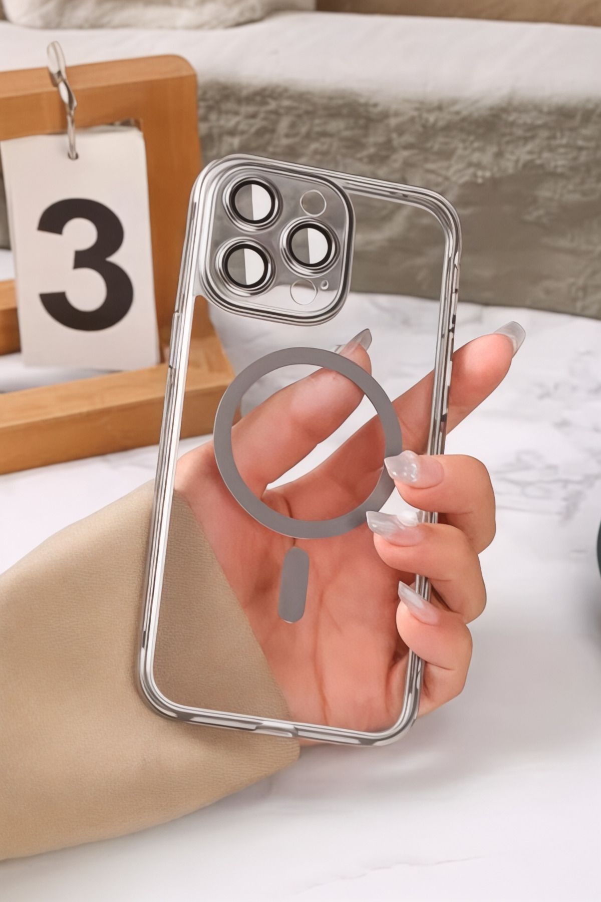 ProNorth Apple İphone 14 Pro Max Kılıf Kamera Lens Korumalı Magsafe Şarj Özellikli Sert Silikon
