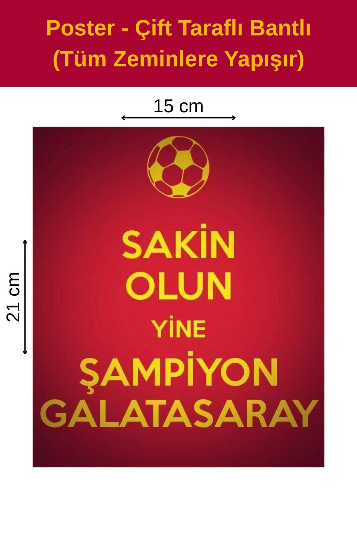 Organik Yolda Sakin Olun Poster, Çift Taraflı Bantlı, Tüm Zeminlere Yapışır, (15 x 21 cm).