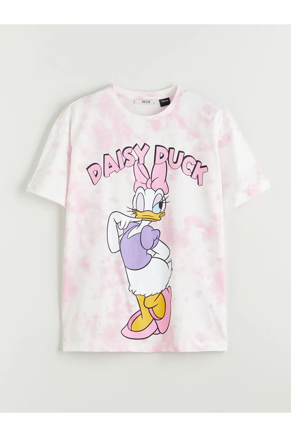 LC Waikiki XSIDE Pembe Bisiklet Yaka Daisy Duck Baskılı Kadın Tişört