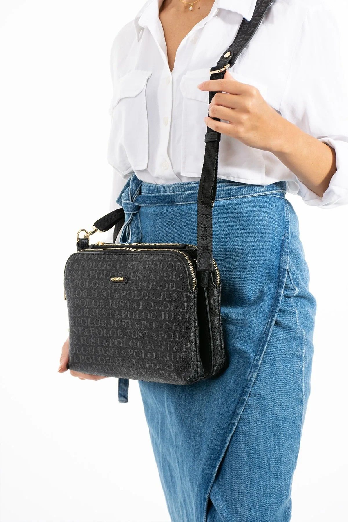 Just Polo Kadın Baskılı Büyük Boy Omuz Çantası 342044PC
