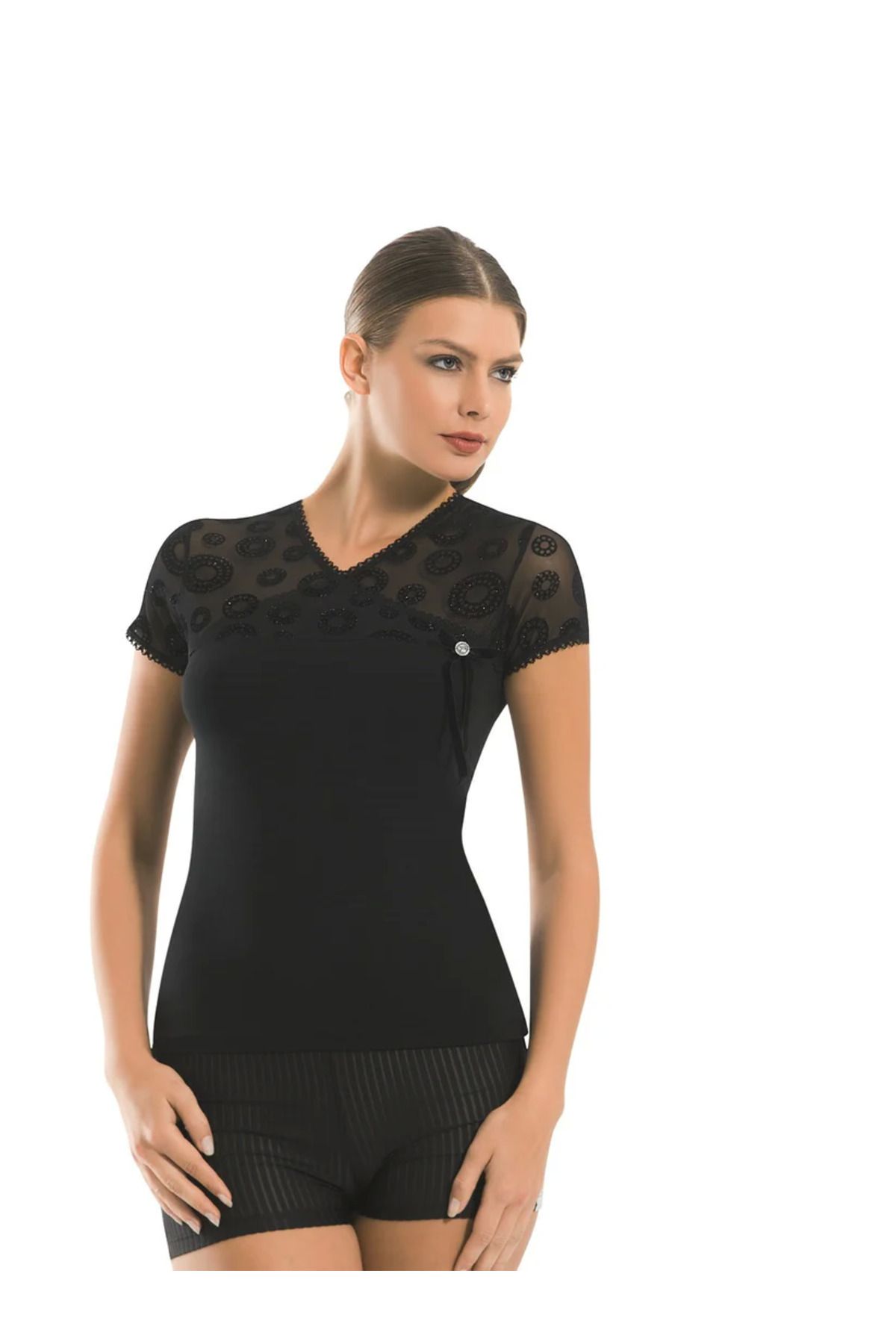 Moda Şahsenem Berrak Kadın Floklu Kravize Atlet Elastane 2174