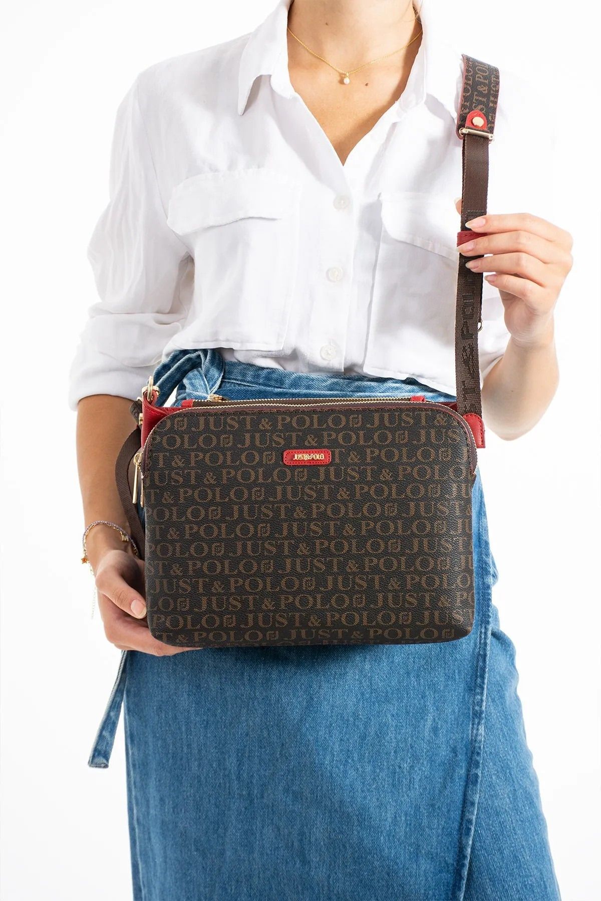 Just Polo-Women's Printed Large Size Shoulder Bag 342044Pc 4