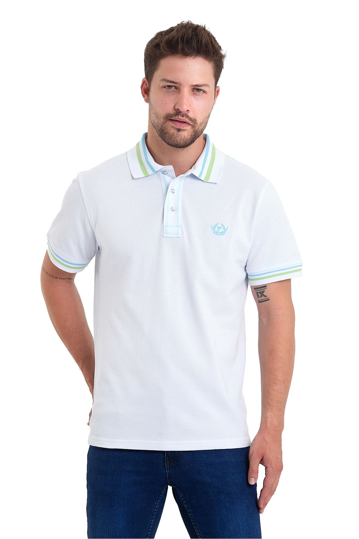PAOROSS % 100 Giza Pamuk Premium Kalite Erkek Beyaz Klasik Polo Yaka T-shirt Özel Şık Ve Rahat Tasarım 2025