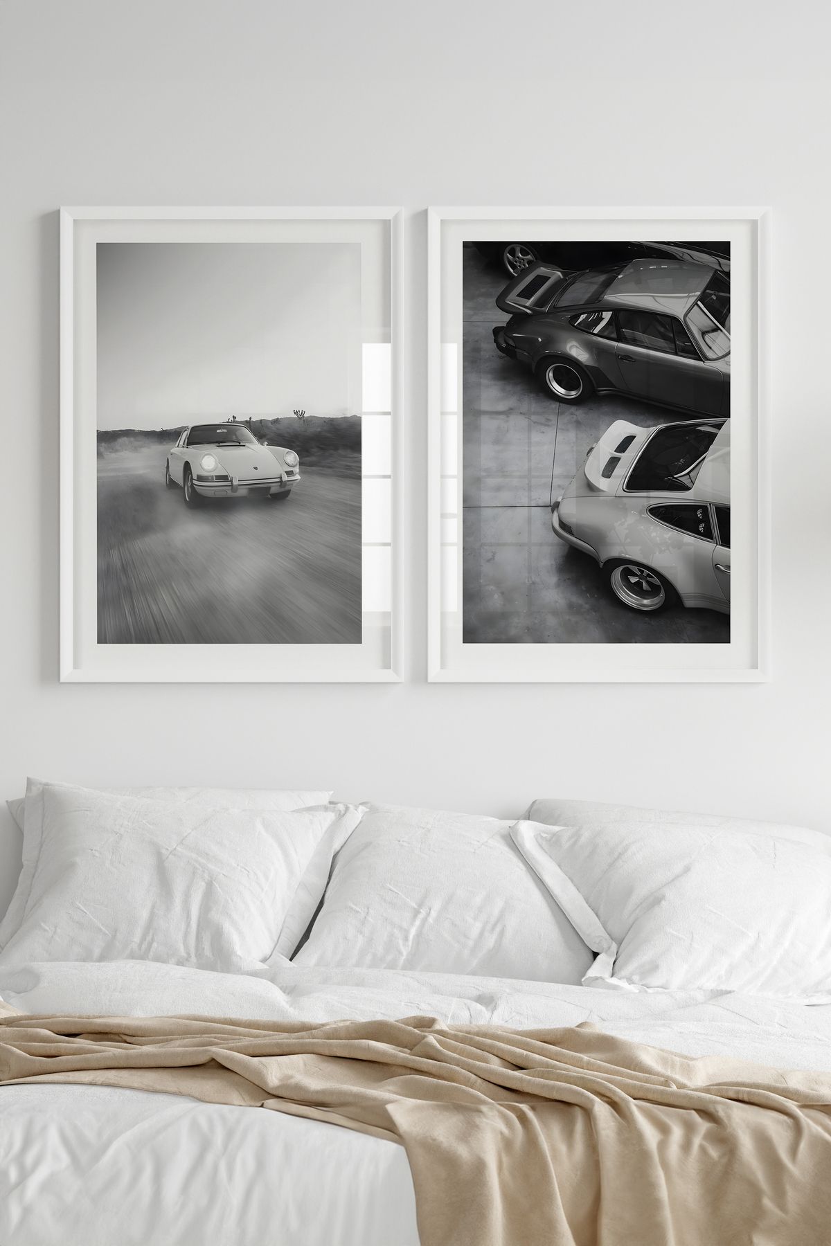 Home 2'li Porsche In Motion Lüx Salon Seti, Oturma Odası Dekoru, Salon Dekoru, Çerçevesiz Poster
