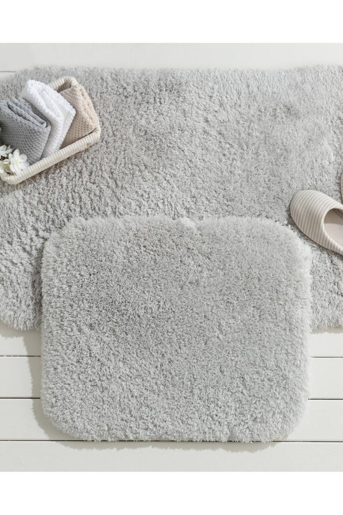 Madame Coco Sheep Banyo Paspası - Gri - 50x80+45x50 Cm