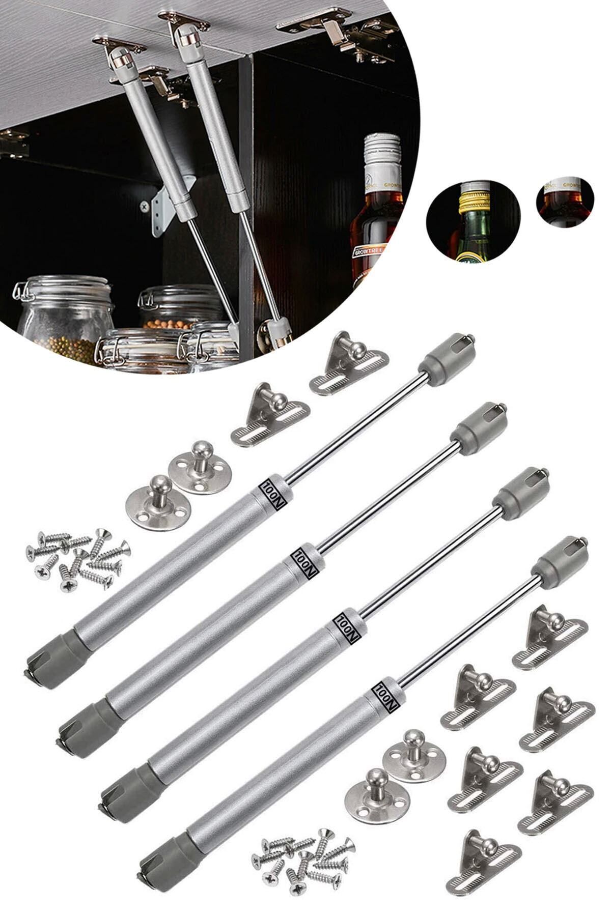 Yuma Dolap Kapağı Pistonu Mutfak Dolabı Kapak Gazlı Amörtisör Piston 100n 25cm 4 Adet