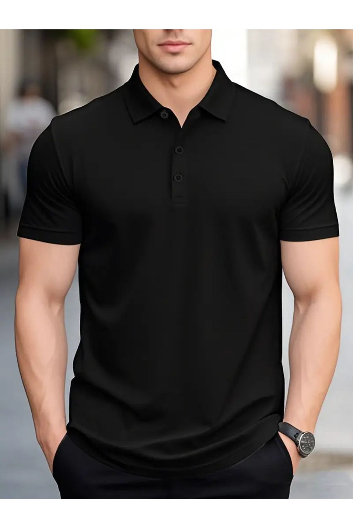 LEIVOR Polo Yaka Regular Fit Erkek Pamuk T-shirt