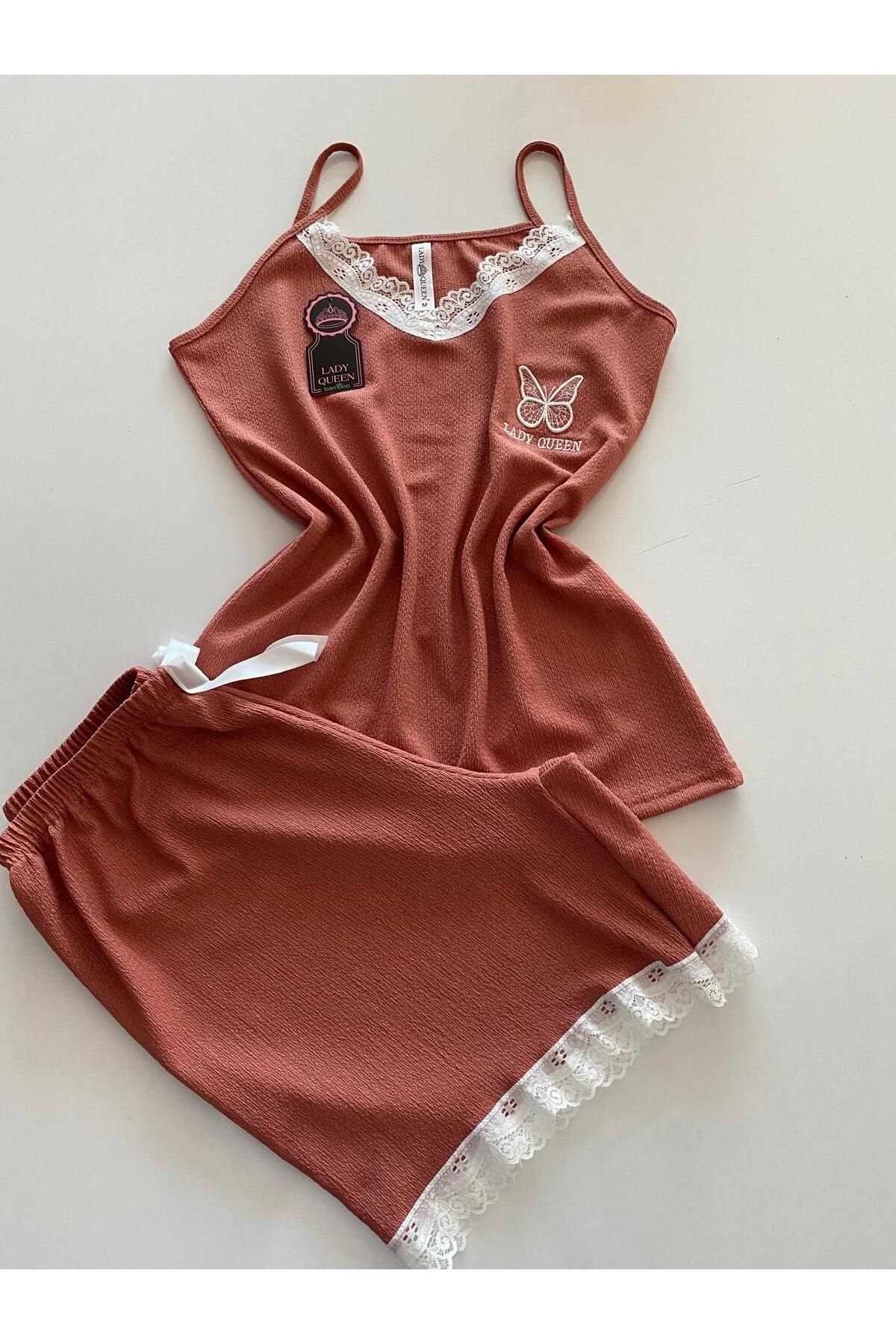 Lady Queen bürümcük şortlu pijama takımı