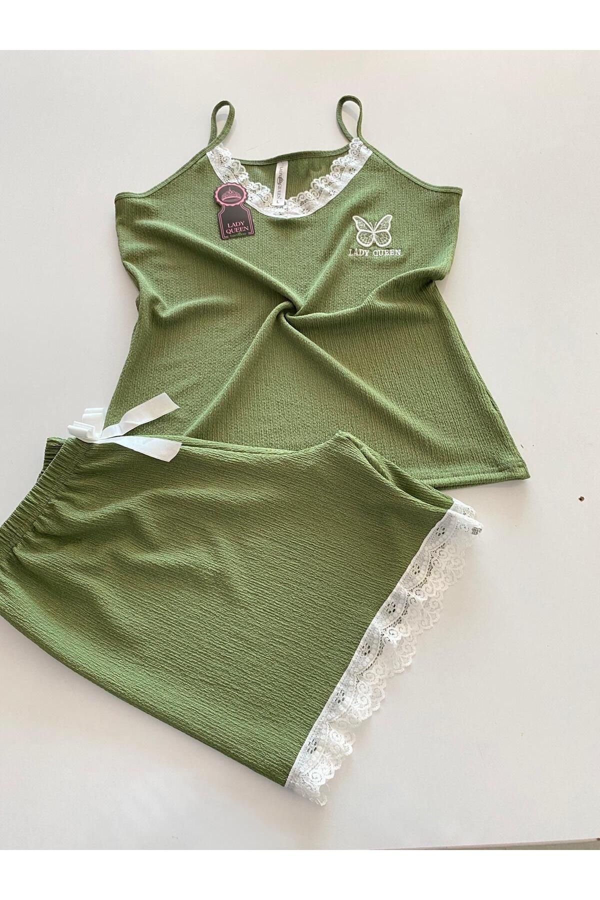 Lady Queen bürümcük şortlu pijama takımı