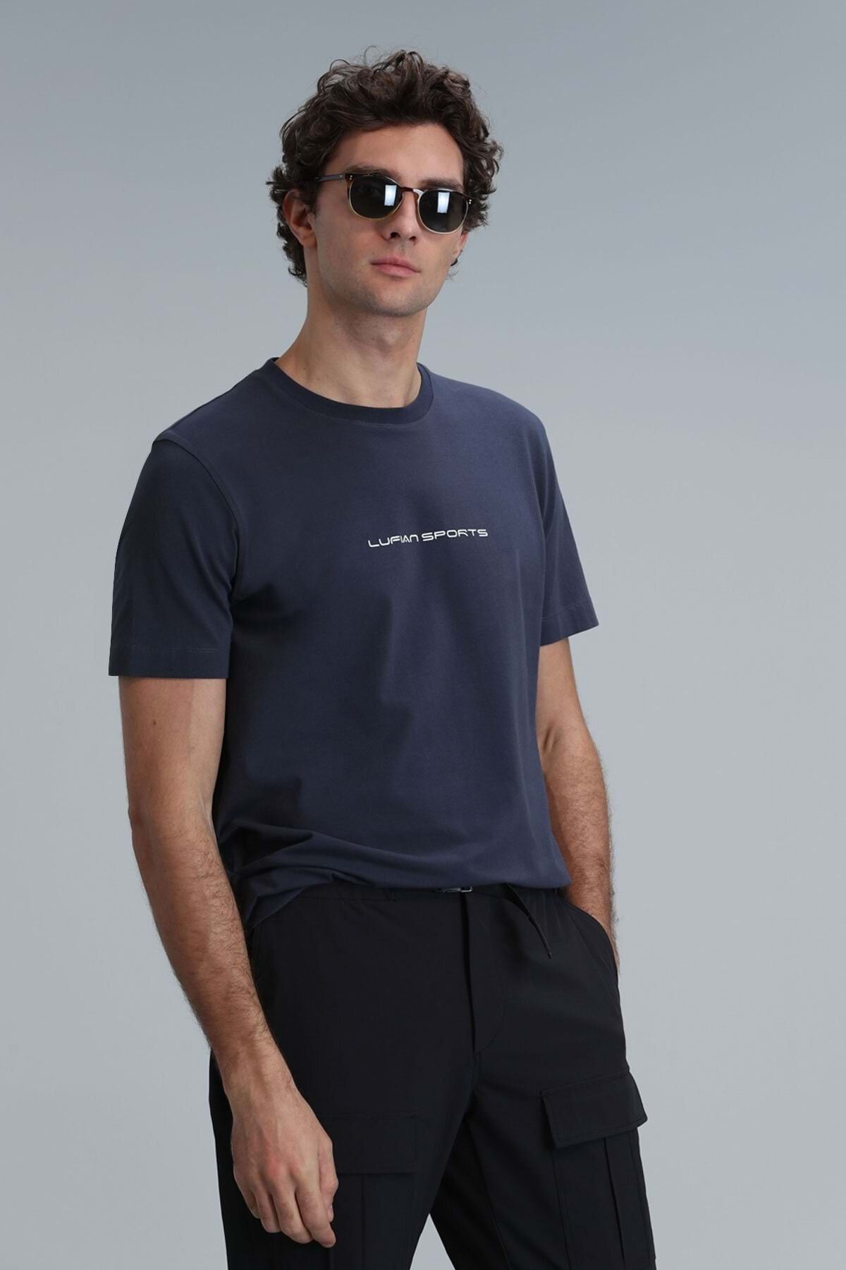 Lufian 111020190 Tony Modern Grafik T- Shirt Erkek T-Shirt FÜME