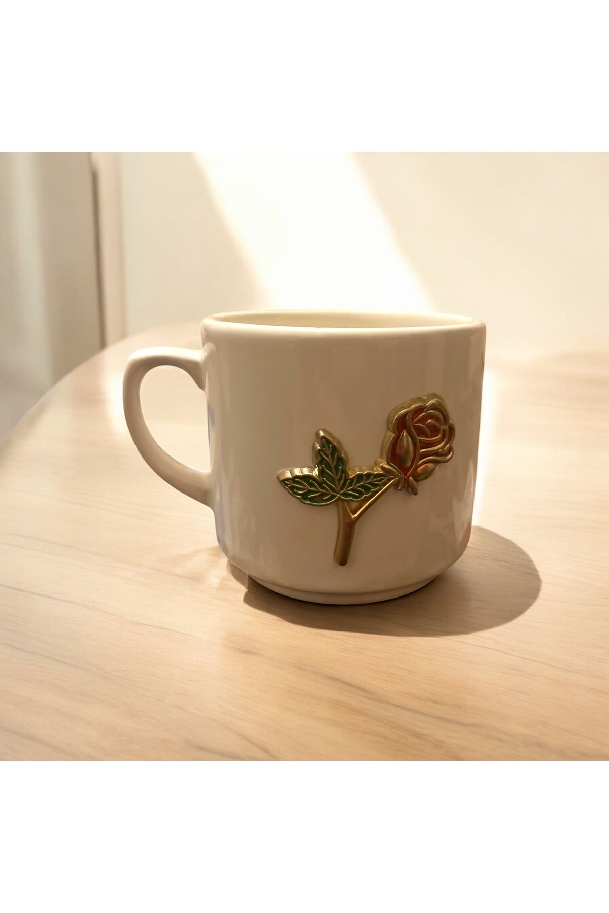 Giftorium Group Kırmızı Gül Motifli Kupa Bardak Mug 200 Ml