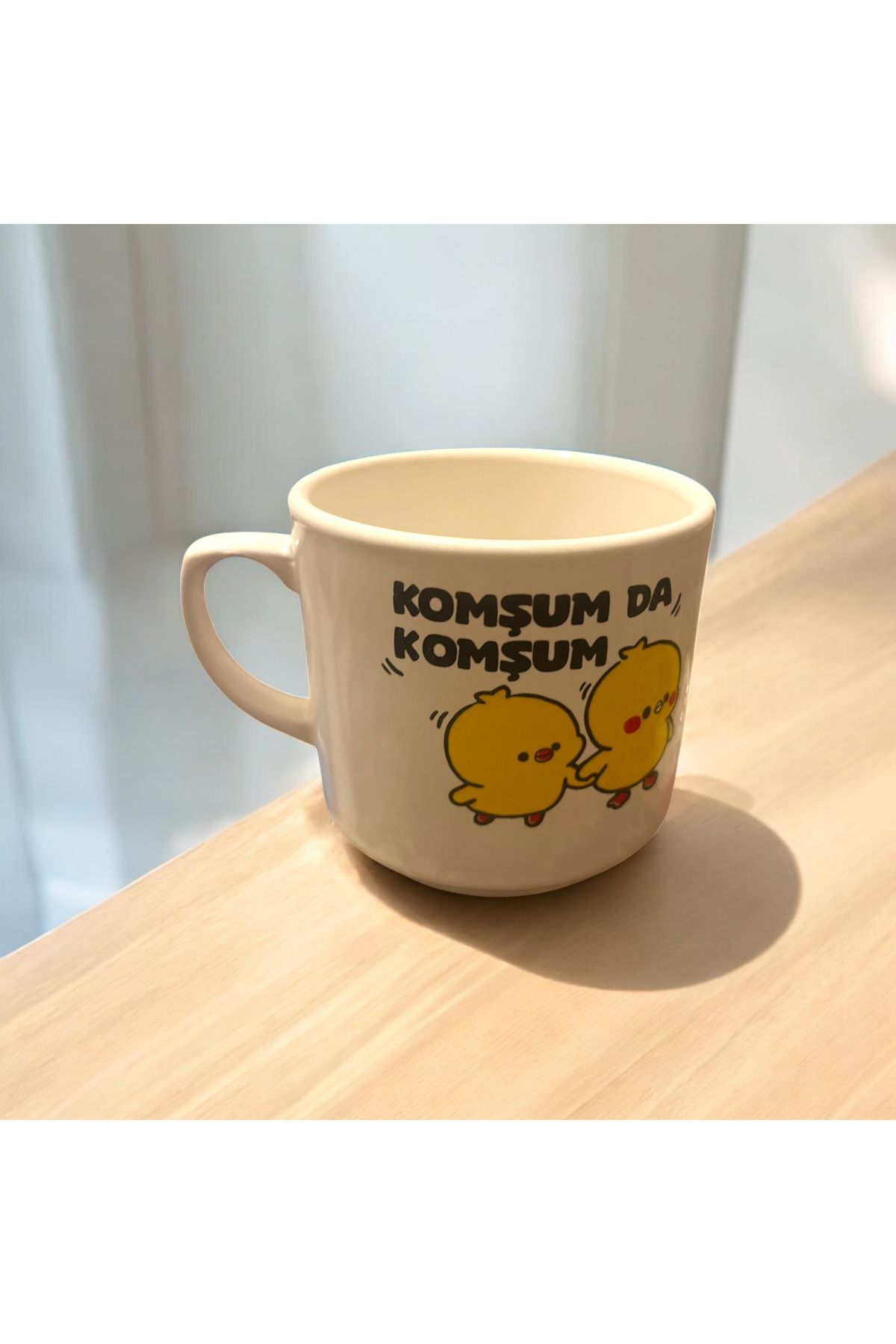 Giftorium Group Civcivli Komşum Da Komşum Yazılı Kupa Bardak Mug 200 Ml