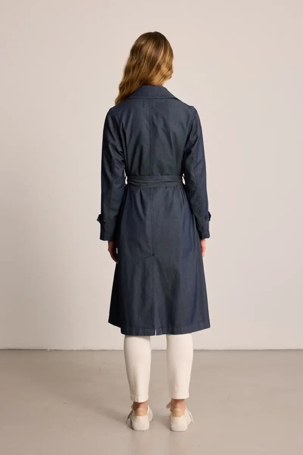 Gusto Denim Trençkot - Mavi görsel 7