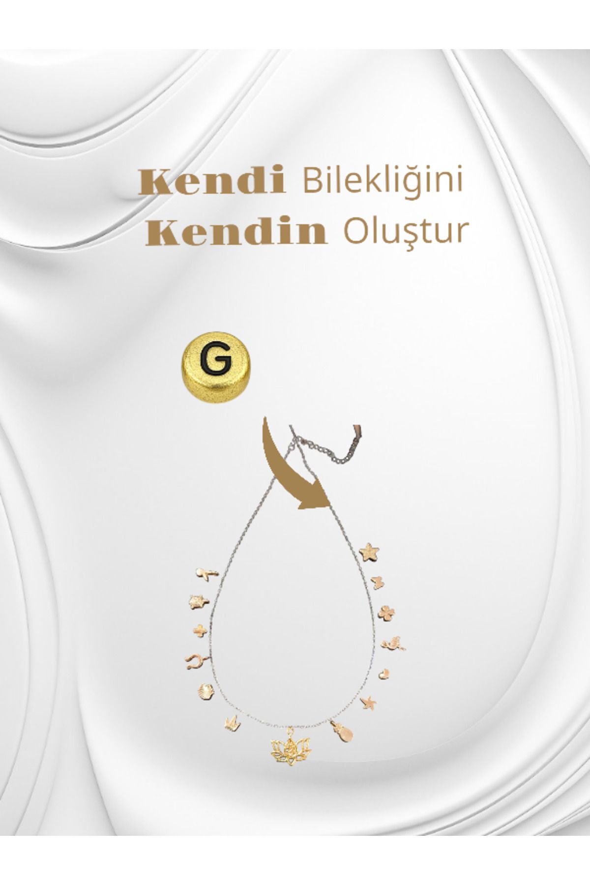 Accessories Kendi Bilekliğini Kendin Oluştur - G Harfi Boncuk