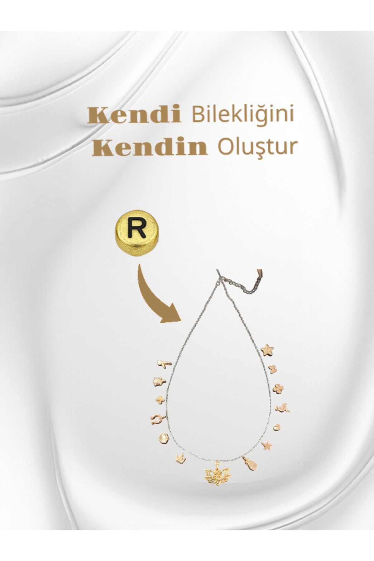 Accessories Kendi Bilekliğini Kendin Oluştur - R Harfi Boncuk