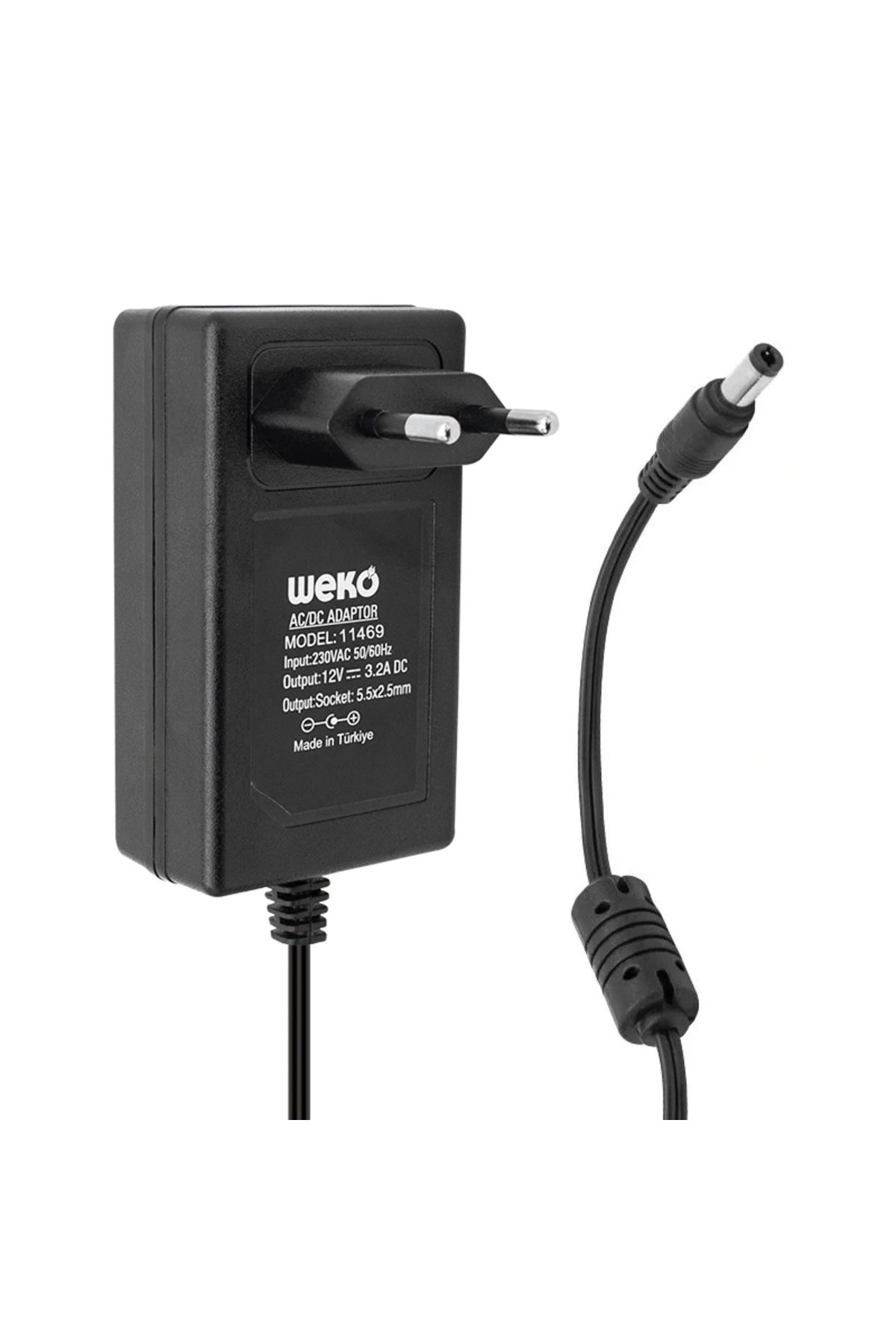 STOREMAX 12 VOLT - 3.2 AMPER - 38 WATT 5.5*2.5 UÇLU PLASTİK KASA PRİZ TİP ADAPTÖR KUTULU YERLİ ÜRETİM (5047)