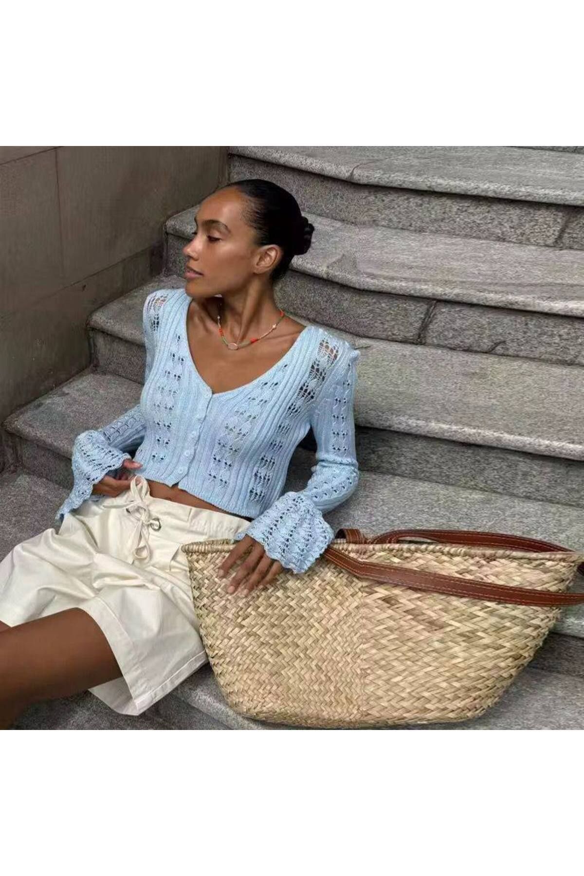 Abalı Yeni sezon _ % 100 Cotton Ajurlu yazlık ,yumuşak hırka ,Alhawi model.