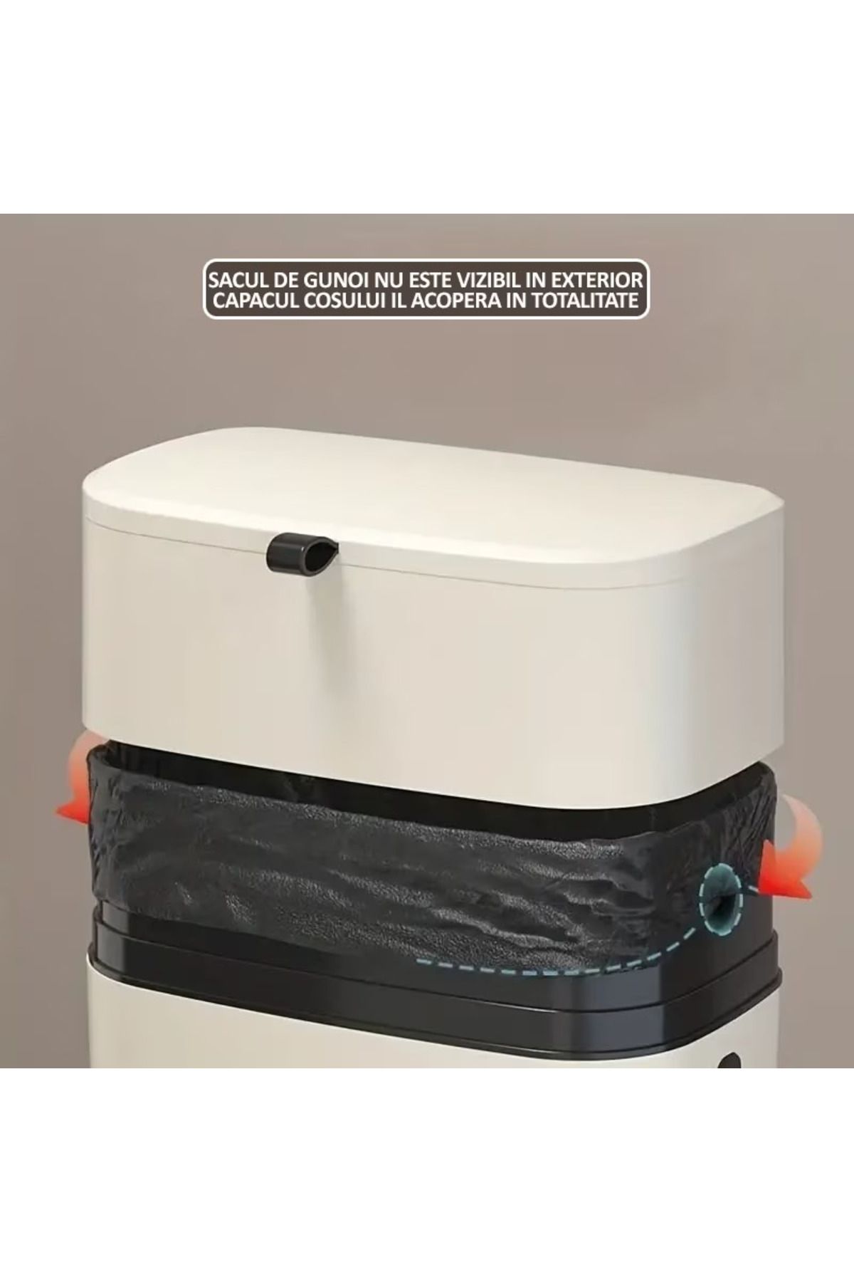 ABYZ-Hanging Trash Can, self-adhesive mount, with 2 ways to open the lid 8