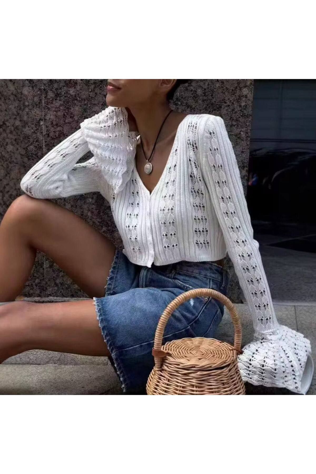 Abalı Yeni sezon _ % 100 Cotton Ajurlu yazlık ,yumuşak hırka ,Alhawi model.