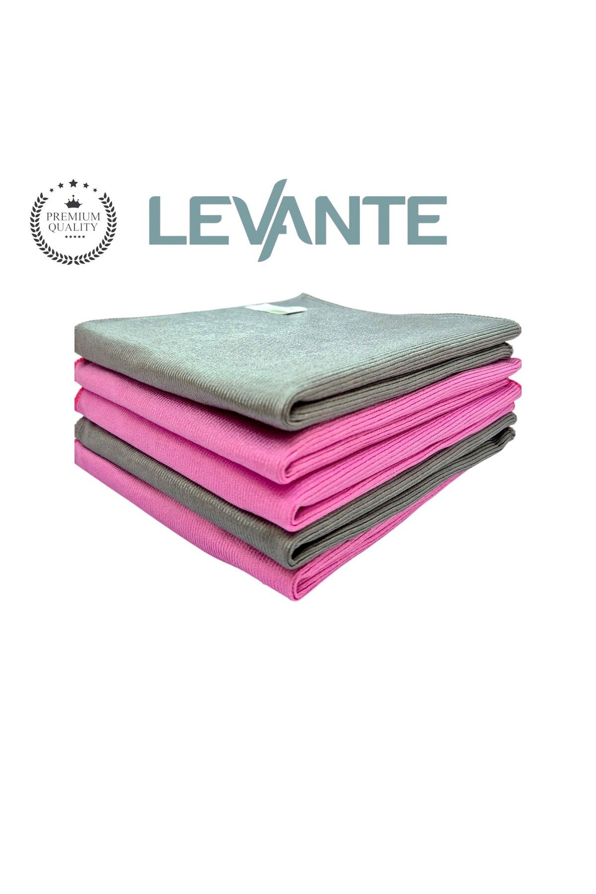 Levante Premium Renk Serisi Ekstra Kalın Mikrofiber Cam Bezi 5'li Set 40x40 I Leke Tutmaz I Çizmez