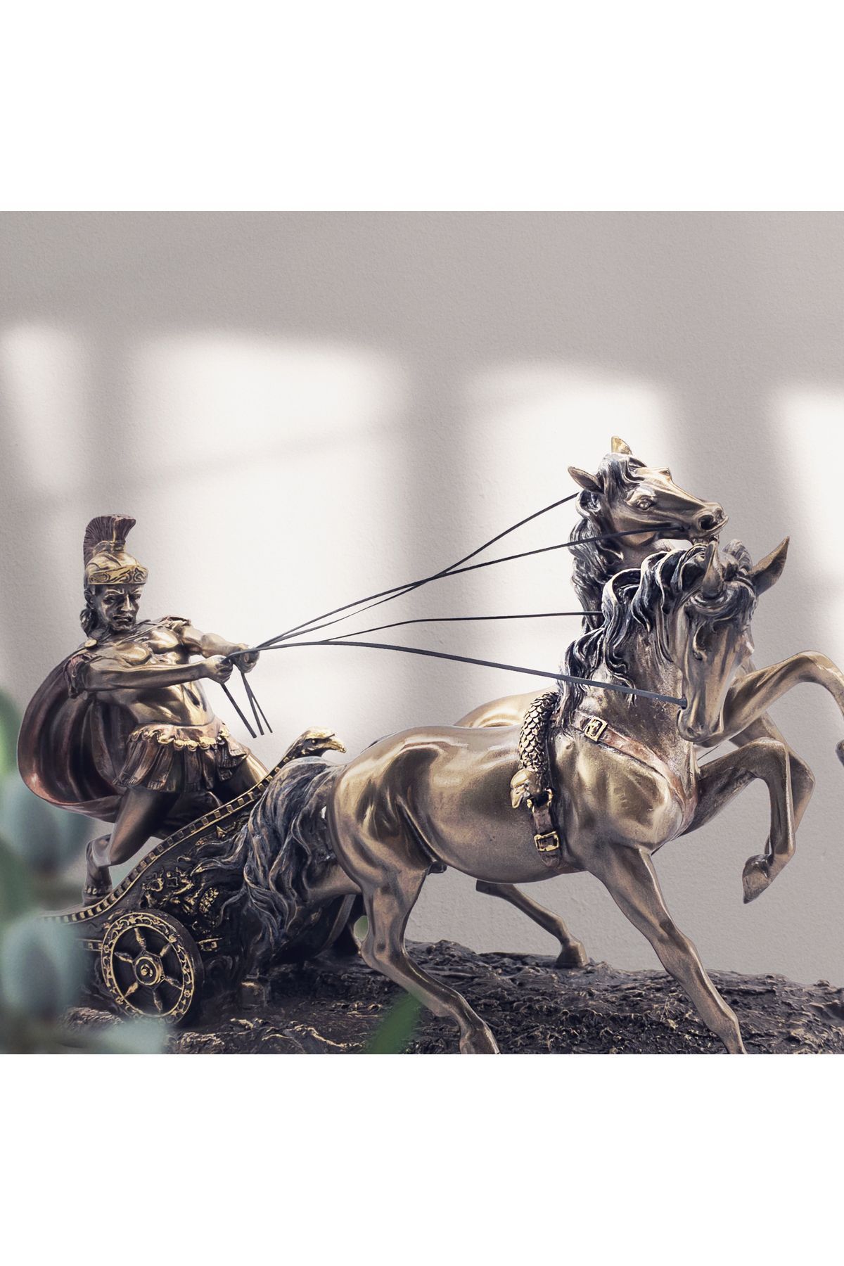 teknotrust Veronese At Süren Roma Savaşçısı Figürü, Bronz El Boyaması, Dekoratif Heykel 28x11x17 cm