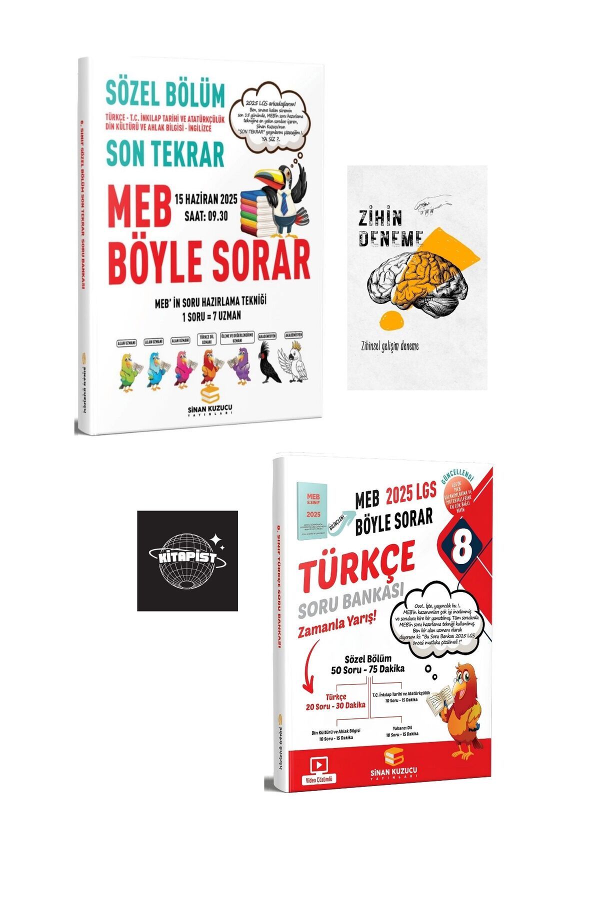 SİNAN KUZUCU YAYINLARI SİNAN KUZUCU LGS SÖZEL SON TEKRAR DENEME+TÜRKÇE SORU BANKASI+ZİHİNDENEME+SK14
