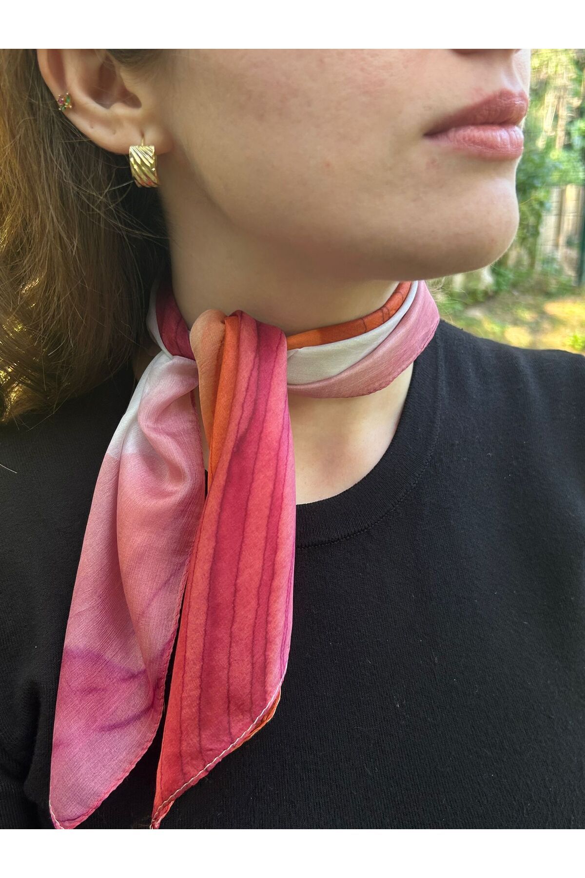Likya Atelier Bursa İpeği Fular Pembe Rüya