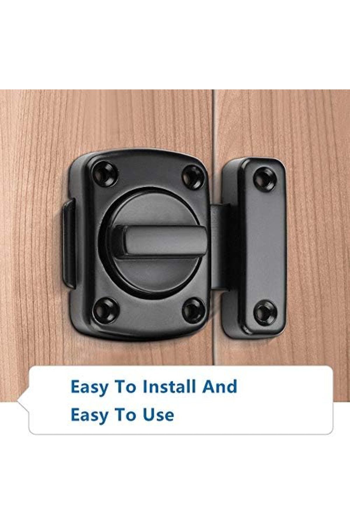 Generic-GZGXKJ Bathroom Latch Rotate Bolt Gate Latch Door Lock, Additional Fixed Anti-Theft Lock for Left an 7