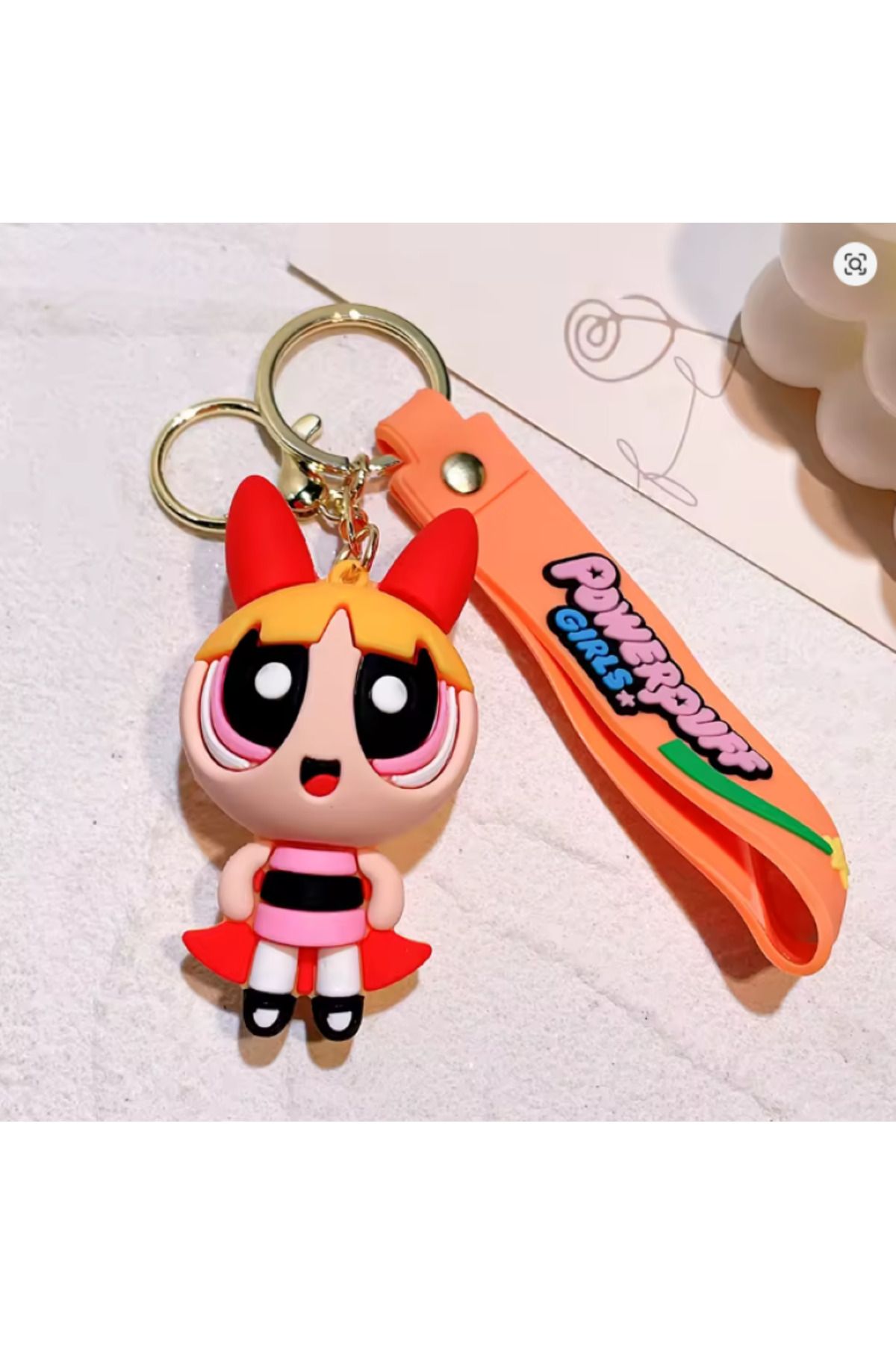Bizde Ne Yok ki Powerpuff Girls Yaratıcı 3D Lüks Büyük Boy Anahtarlık -Çanta Süsü 4 Farklı Model