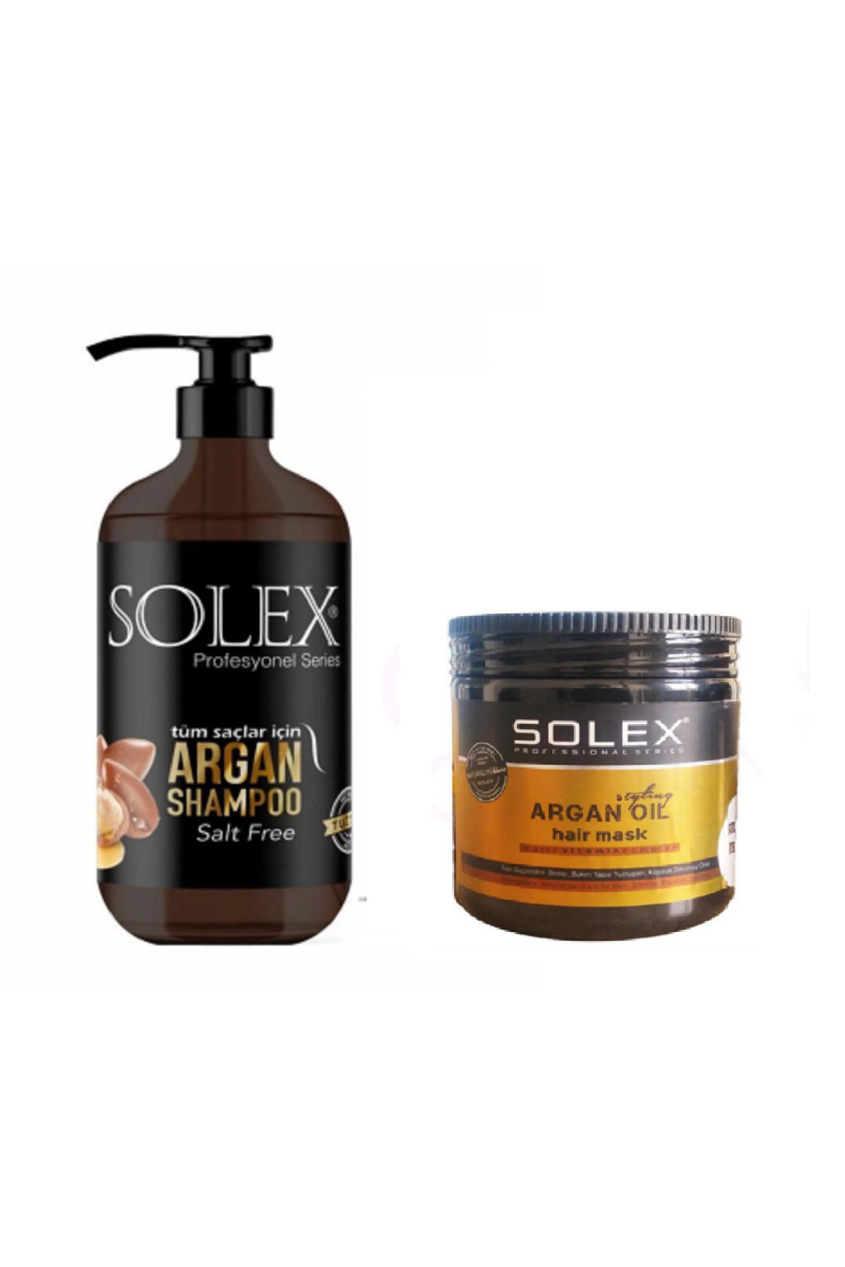 Solex Tuzsuz Professıonal Serıes Argan Yağı Özlü Şampuan 1.000 ml+ Argan Yağlı Saç Maskesi 500 ML
