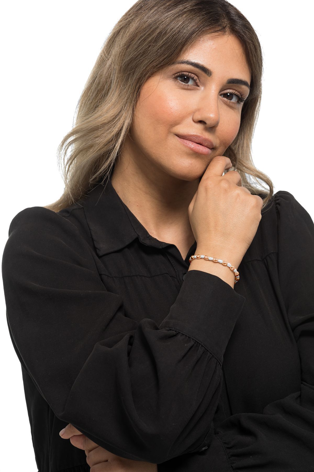 Heideman-Armband mit Perle Maya silberfarben poliert casual 2