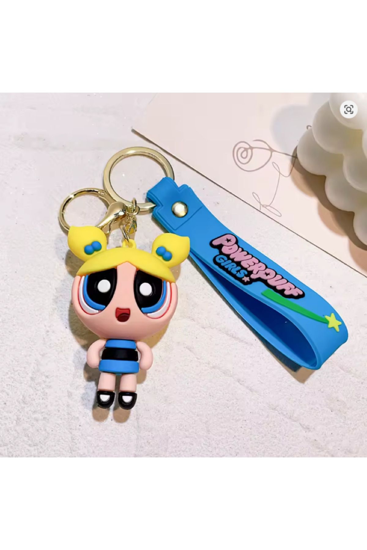Bizde Ne Yok ki Powerpuff Girls Yaratıcı 3D Lüks Büyük Boy Anahtarlık -Çanta Süsü 4 Farklı Model