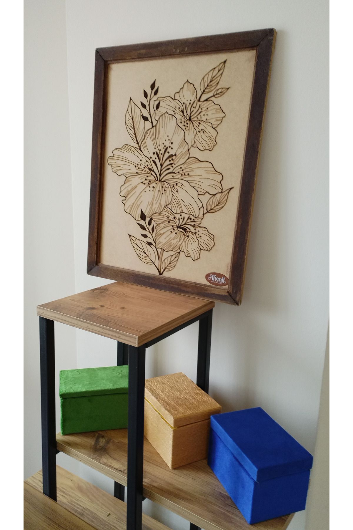 SANAT AHENK SUKUNET - 37X47 AHŞAP ÜZERİNE YAKMA TABLO