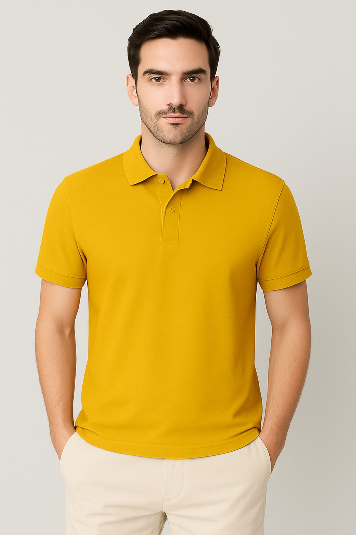 PARSHEY Regular Fit %100 Pamuk Polo Yaka Yarım Kollu Basic T-Shirt